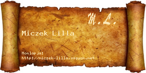 Miczek Lilla névjegykártya